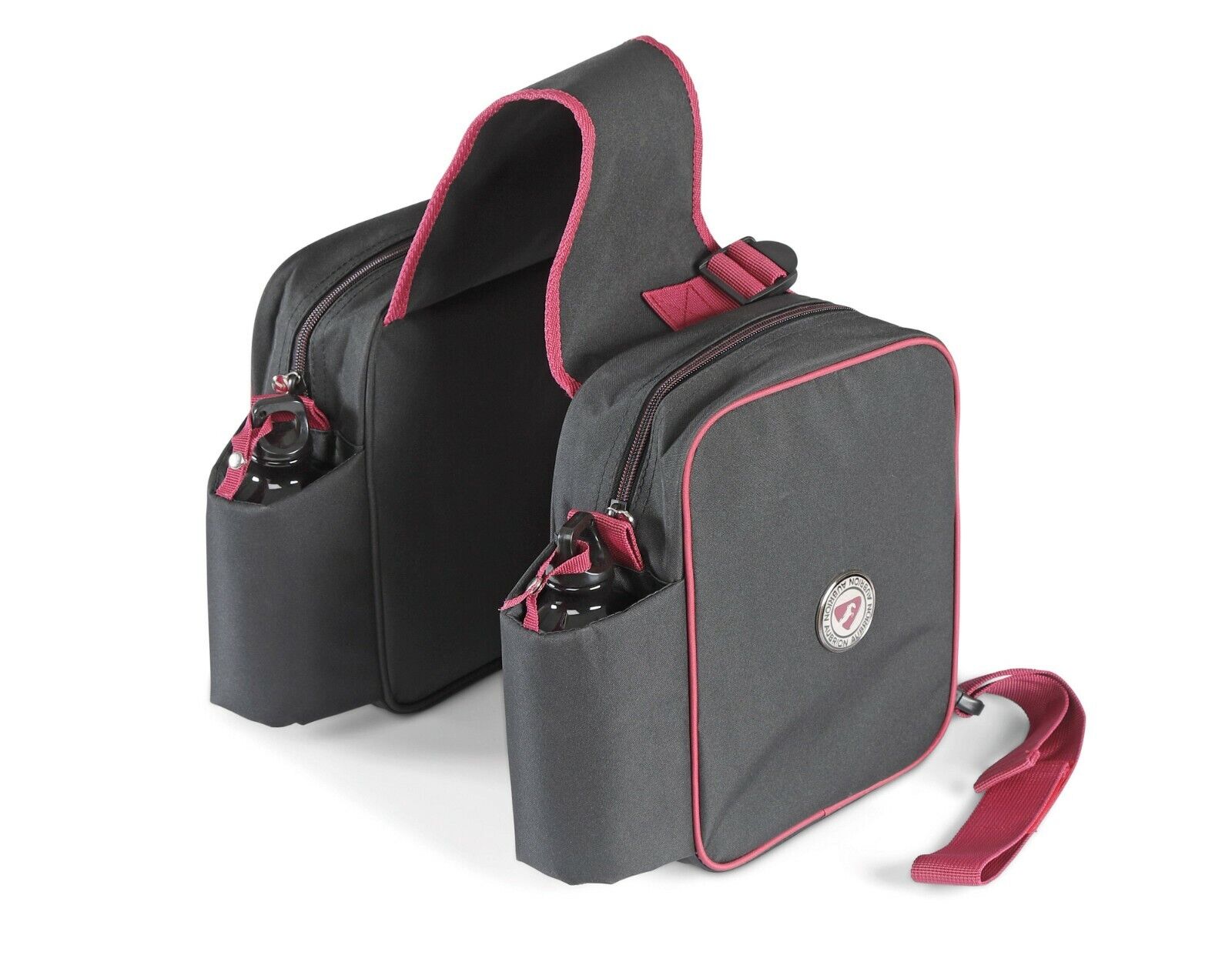 Picture of Shires Aubrion Saddle Paniers, Riding Storage Bag in Charcoal Colour