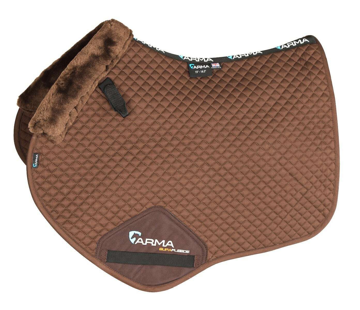 Picture of Shires Arma Supafleece Jump Saddlecloth | Black / Brown / Natural | 17"/18" Size