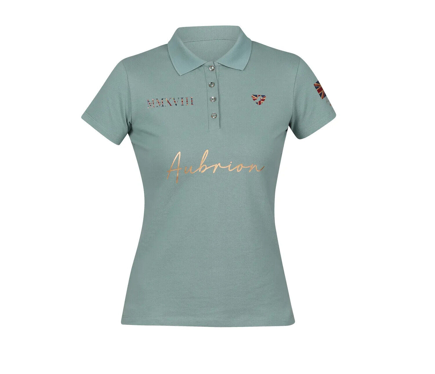 Picture of Shires Aubrion Ladies Team Polo Shirt Womens | Navy, Sage | XXS -XXL
