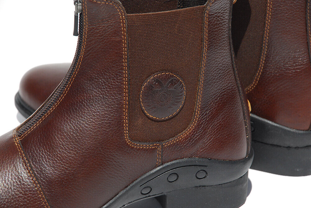 Picture of Rhinegold Nevada Zip up Leather Paddock Jodhpur Riding Boot in Brown or Black