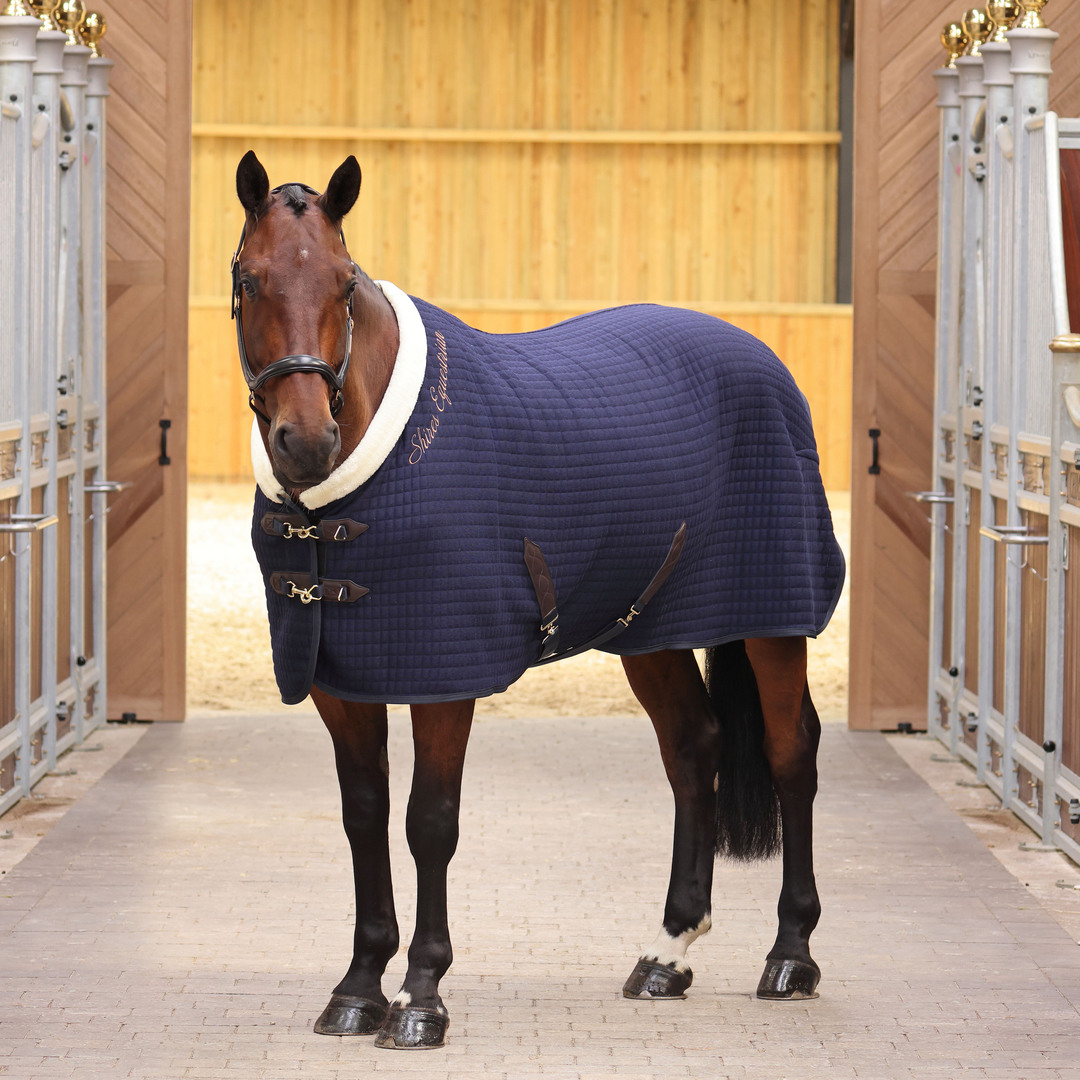 Picture of Shires Deluxe Tech Cooler Rug, Horse rug,  Navy,  5'0" - 7'0"