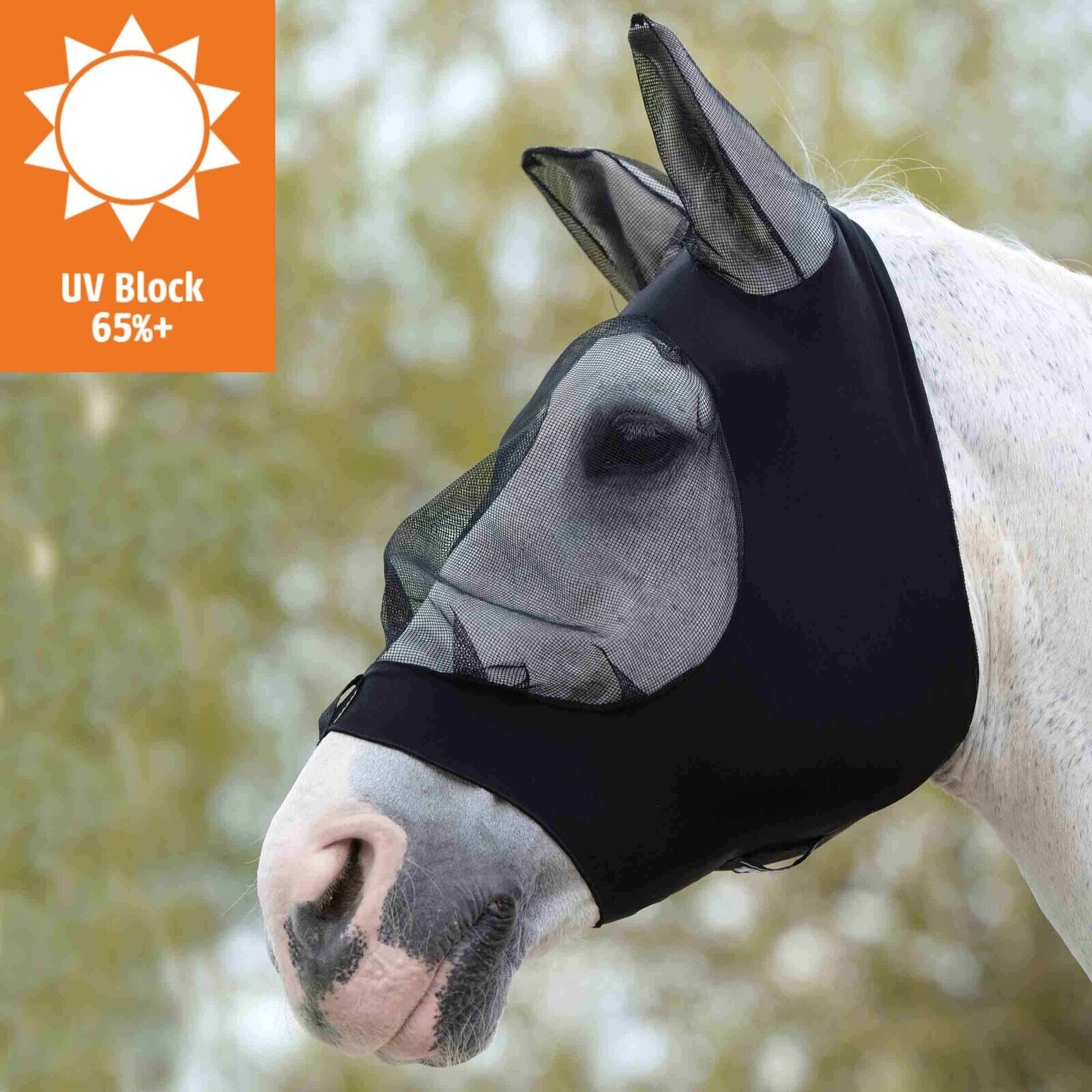 Picture of WeatherBeeta Stretch Eye Saver Fly Mask, with Ears, UV, 5 Colours