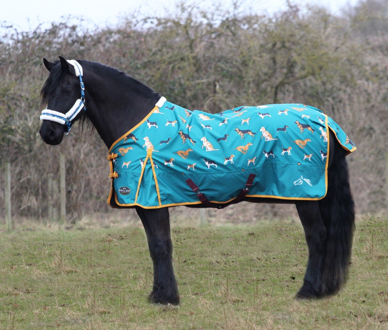 Picture of 100g Horse Turnout Rug Combo Std Neck Mediumweight | Gallop Trojan Dog Print