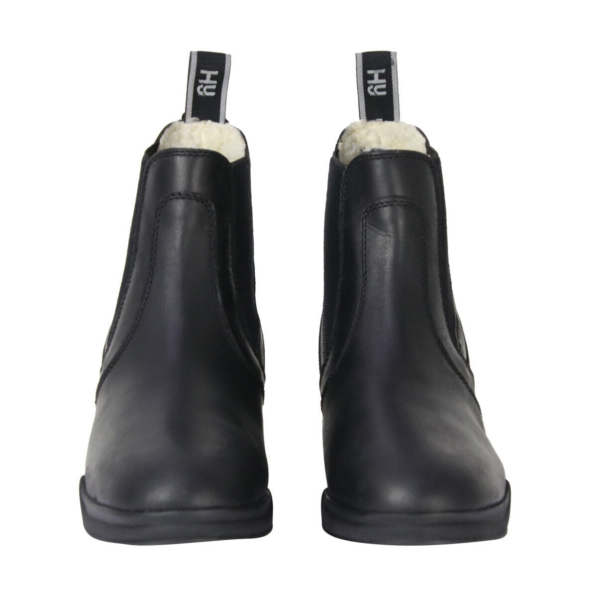 Picture of Hy Equestrian Fleece Lined Wax Leather Jodhpur Boot, Black/Brown, Sizes UK 3-9