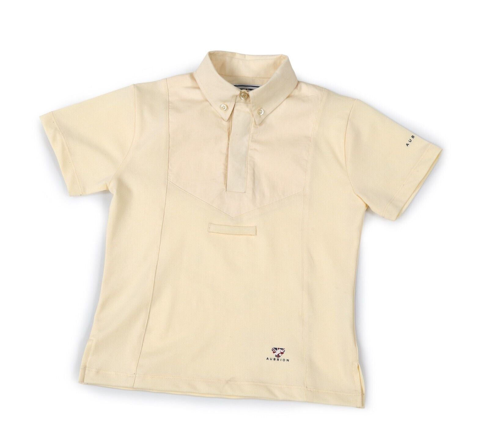 Picture of Shires Aubrion Childs Short Sleeved Tie Shirt | Childs Age 3-14yrs, White/Yellow
