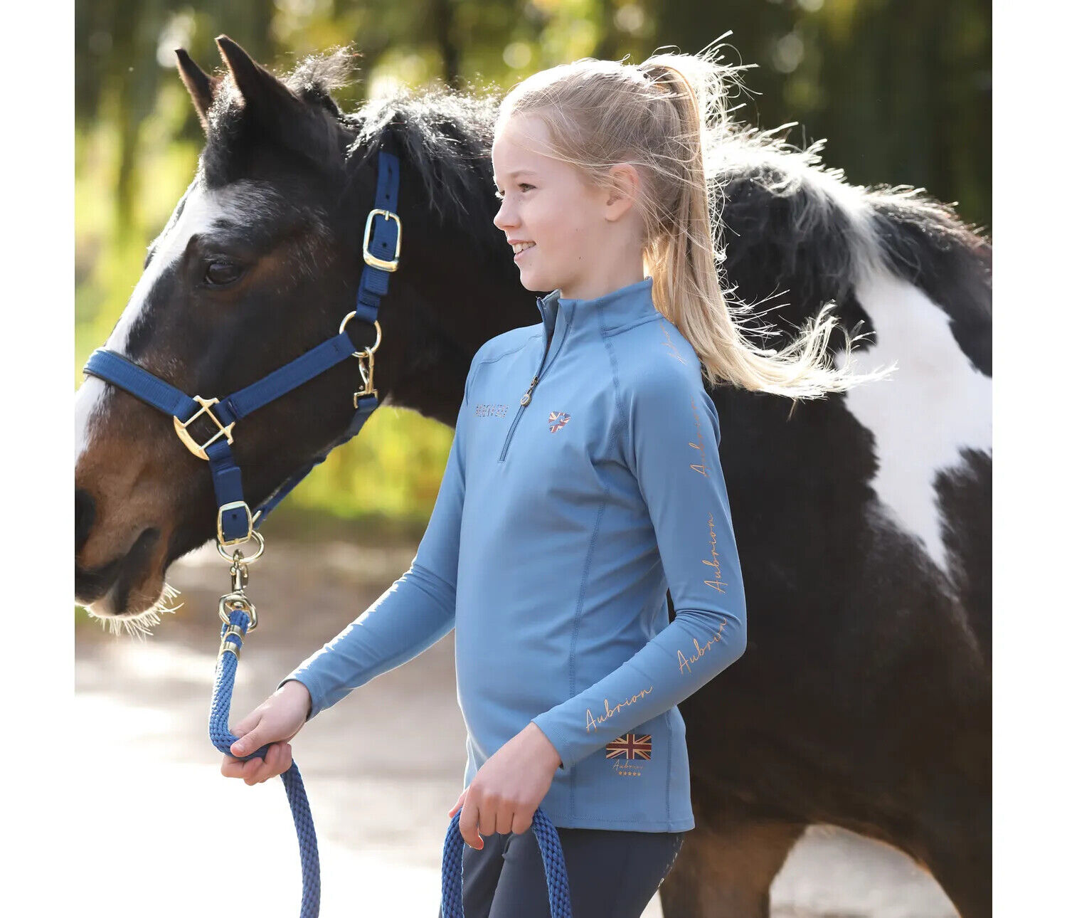 Picture of Shires Aubrion Team Long Sleeve Base Layer - Young Rider | 4 Colours | Age 7-14