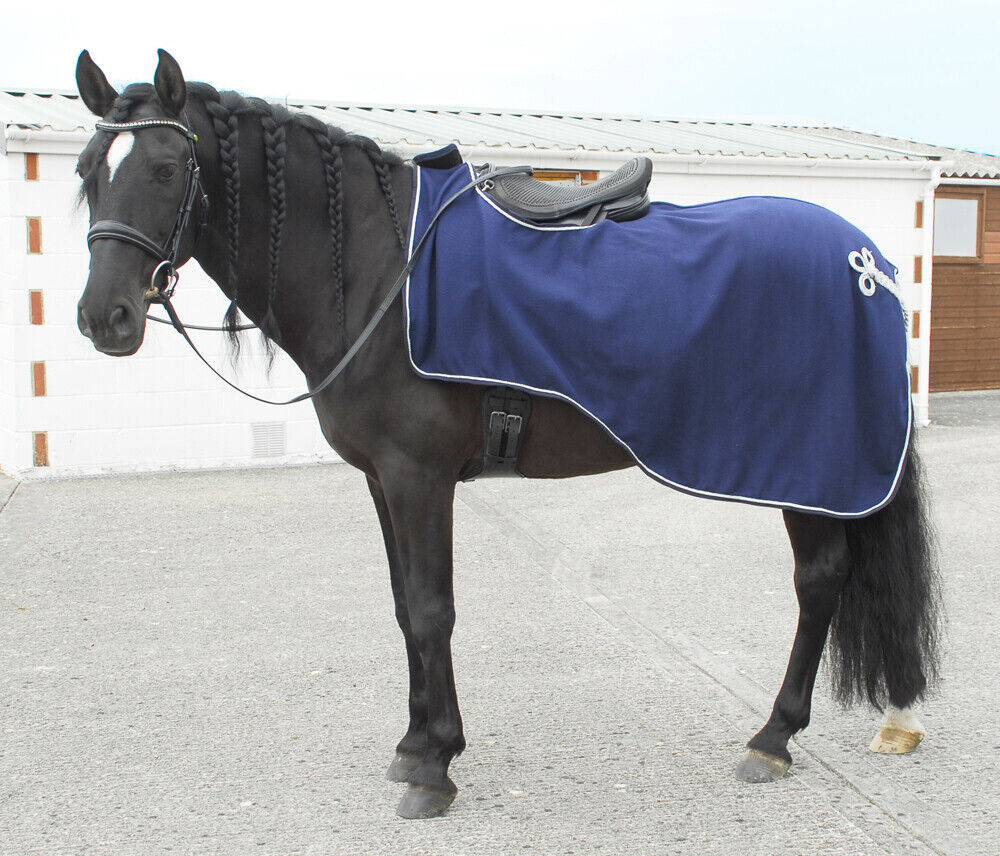 Picture of Rhinegold Embroidered Fleece Cutaway Ride On Horse Exercise Rug | 4 Sizes