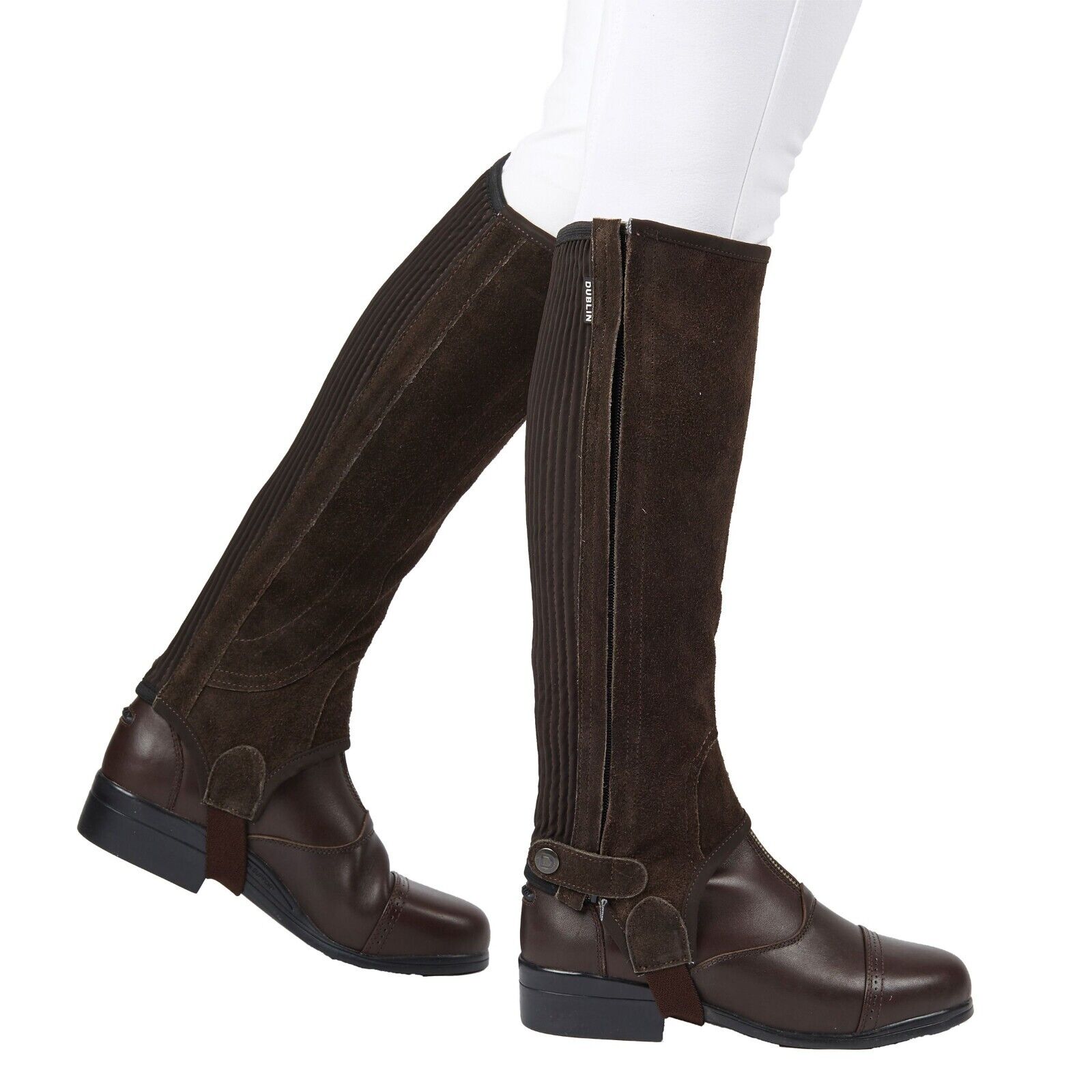 Picture of Dublin Suede Half Chaps II, Black or Brown, Adult & Child Sizes,