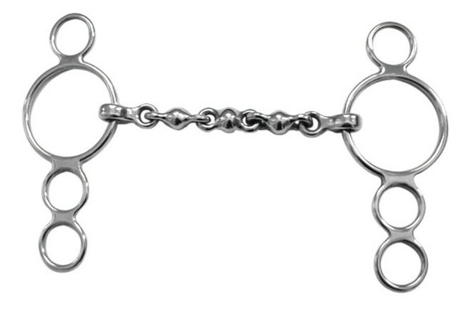 Picture of Shires Three 3 Ring Dutch Gag With Waterford Mouth  | Stainless Steel | 4 Sizes