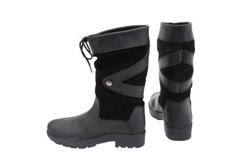 Picture of Horka Greenwich Waterproof Short Country Boots With Fake Fur Lining Black /Brown