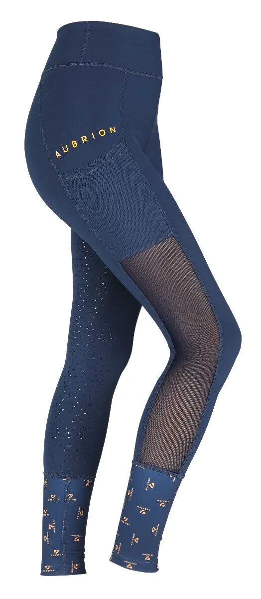 Picture of Shires Aubrion Elstree Mesh Summer Horse Riding Tights |  Black or Navy