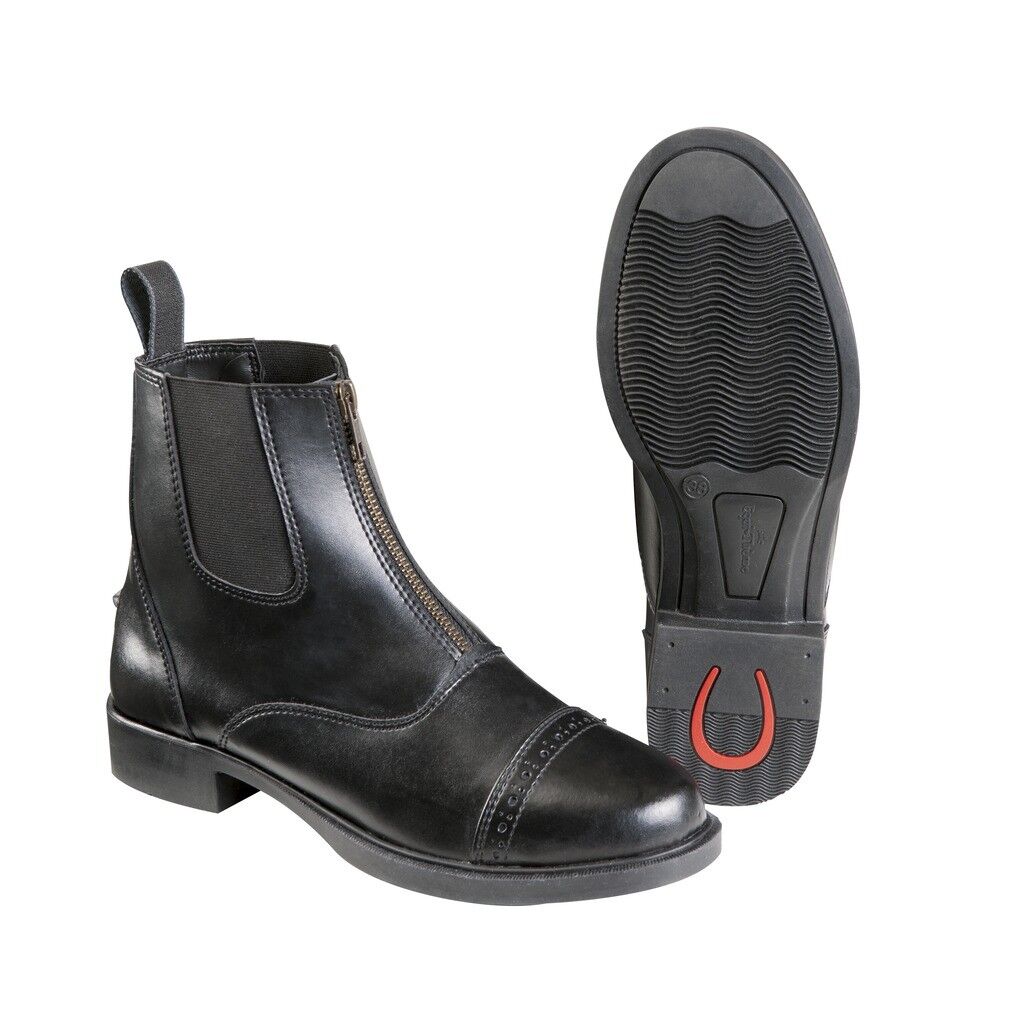 Picture of Equi-Theme Zip Up Synthetic Jodhpur Boots Padded Lining Non Slip Adult/Child