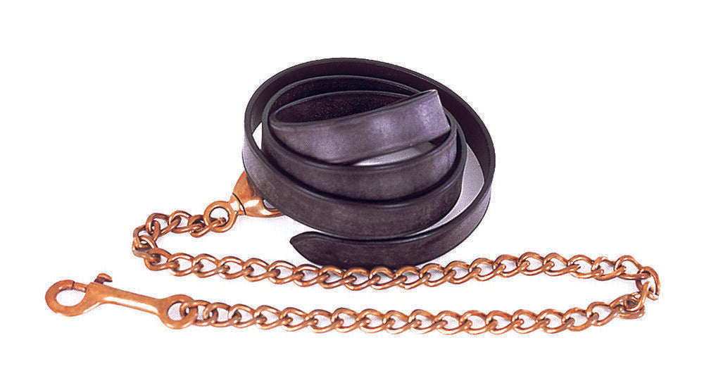 Picture of Heritage English 1" Leather Lead Rein And Chain | Black or Havana