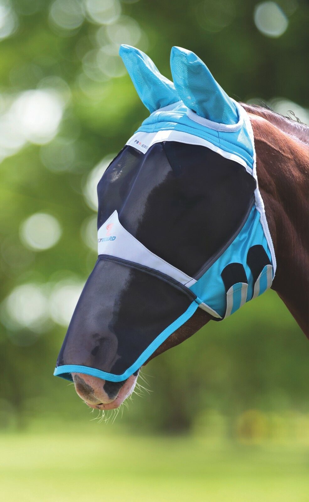 Picture of Shires Flyguard Fine Mesh Fly Mask with Ears & Nose, 6 Sizes, UV Protection