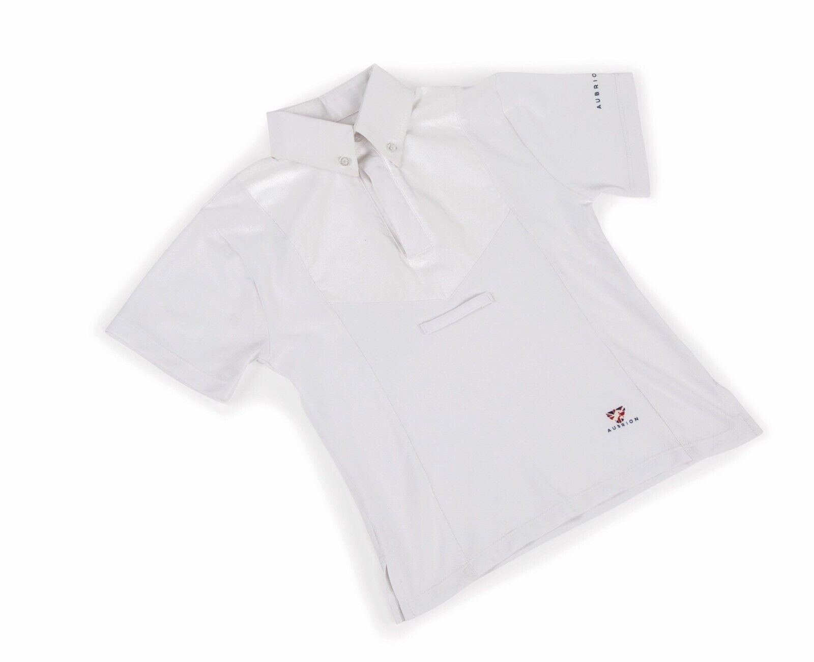 Picture of Shires Aubrion Childs Short Sleeved Tie Shirt | Childs Age 3-14yrs, White/Yellow