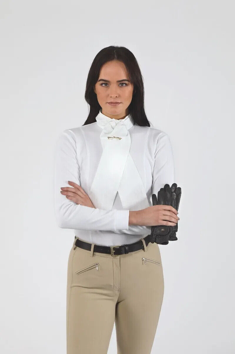 Picture of Shires Aubrion ladies Hunting Shirt | White | Ladies