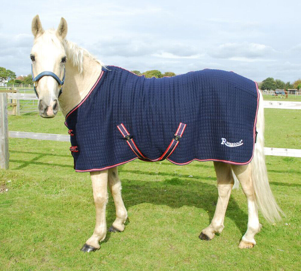 Picture of Rhinegold Premium Tech Celltex Stable Cooler Travel Rug | Navy | 4'6"-7'3"
