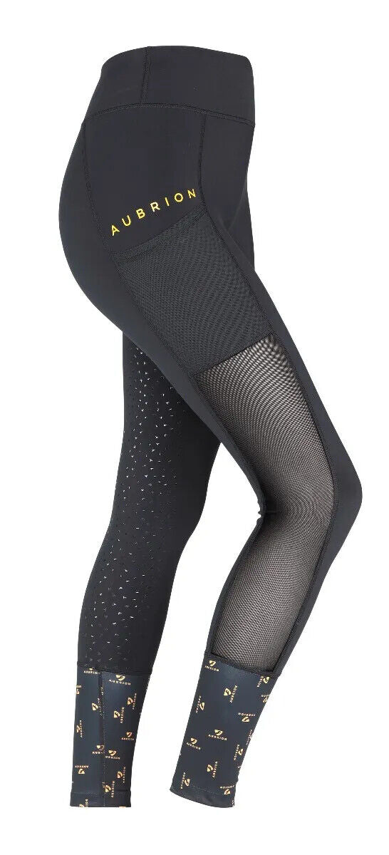 Picture of Shires Aubrion Elstree Mesh Summer Horse Riding Tights |  Black or Navy
