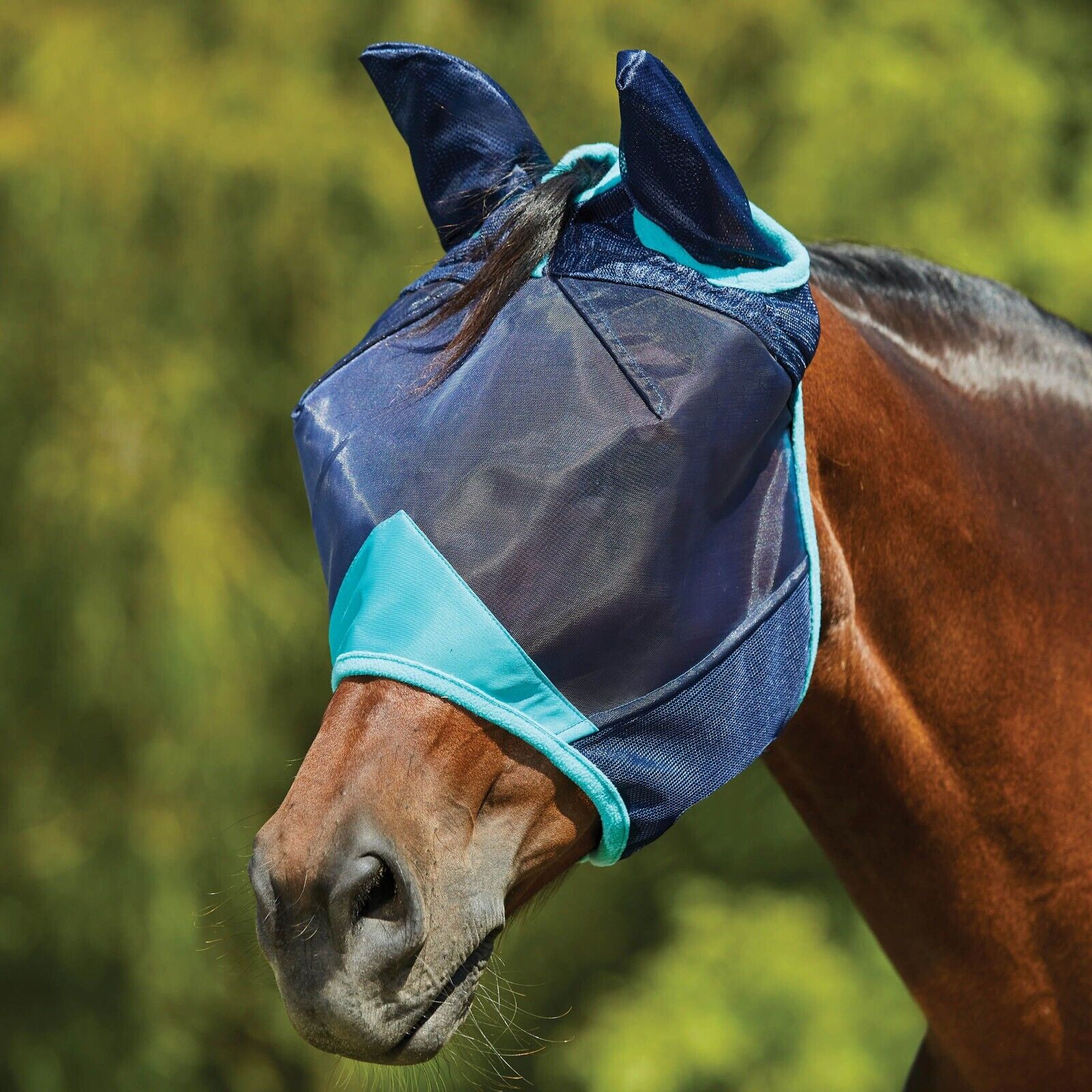 Picture of WeatherBeeta ComFiTec Deluxe Fine Mesh Fly Mask with Ears,  UV Protect
