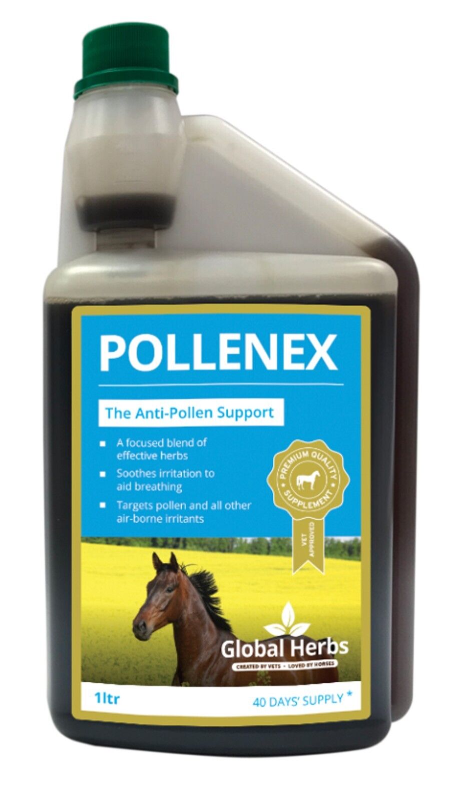 Picture of Global Herbs Pollenex Syrup, 1 Ltr Bottle,  Pony/Horse Anti-Pollen Supplement