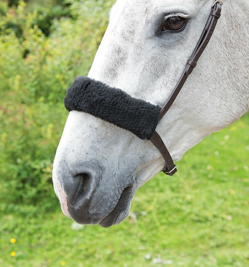 Picture of Shires Acrilan Noseband Sleeve | Black or Natural Colour