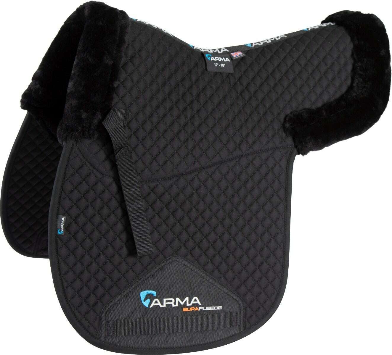 Picture of Shires Arma Supafleece Saddle Numnah | Black Brown Natural | 3 sizes.
