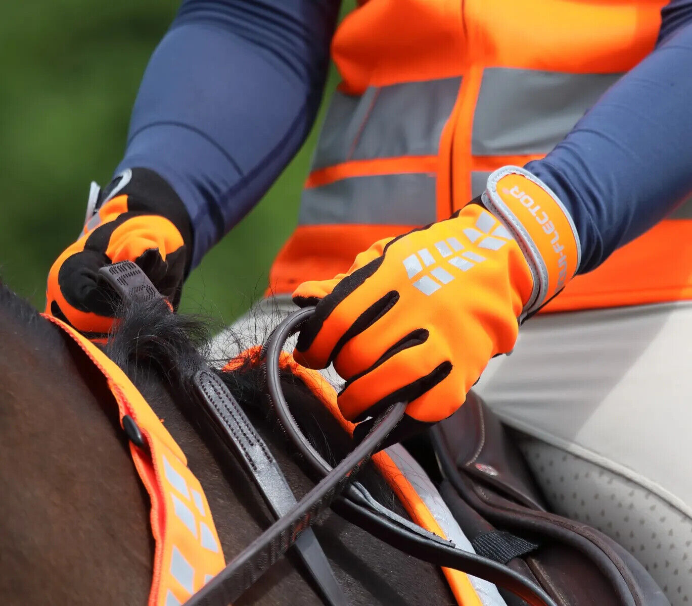 Picture of Shires Equi-Flector Horse Riding Gloves | Yellow, Orange