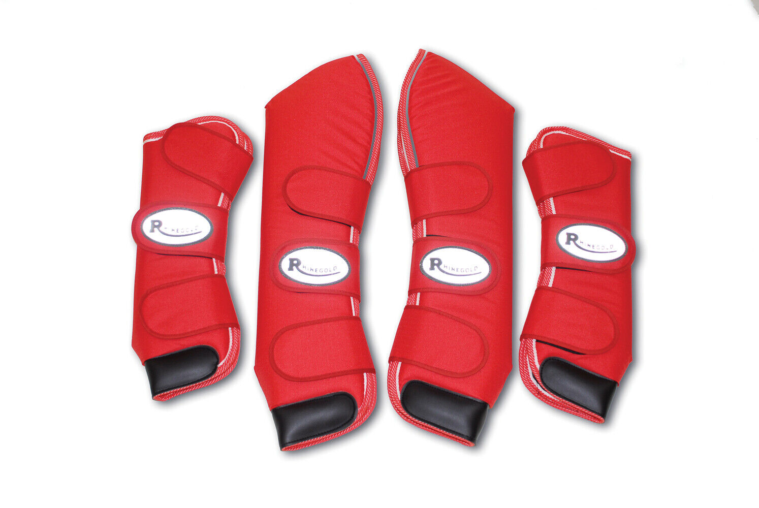 Picture of Rhinegold Ripstop Full Length Horse Travel Boots | Black,Navy,Red |Pony,Cob,Full