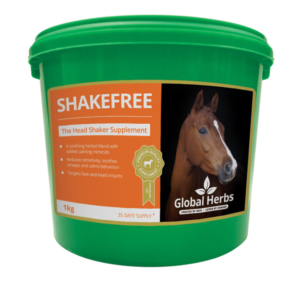 Picture of Global Herbs ShakeFree 1kg Tub, Supports behaviour,  Horse Feed Supplement
