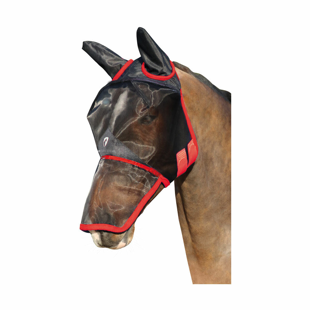 Picture of Fly Mask | Hy Equestrian Horse / Pony Mesh Full Fly Mask with Ears and Nose.