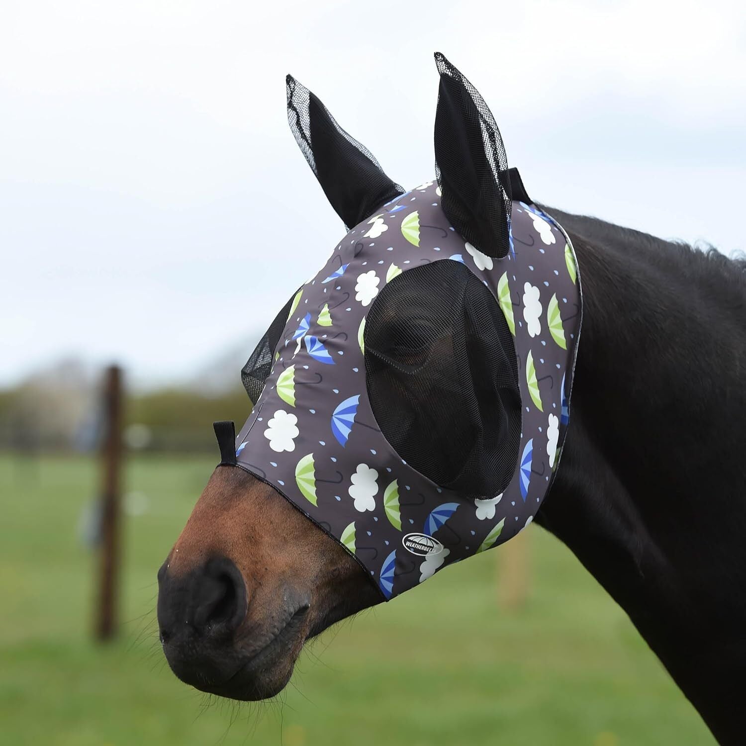 Picture of WeatherBeeta Stretch Bug Eye Saver Fly Mask, with Ears, UV, 10 Colours