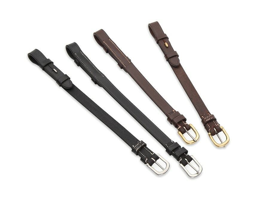 Picture of Shires Salisbury Leather Bridle Cheeks with Hook Studs| 4 sizes Black or Aus Nut