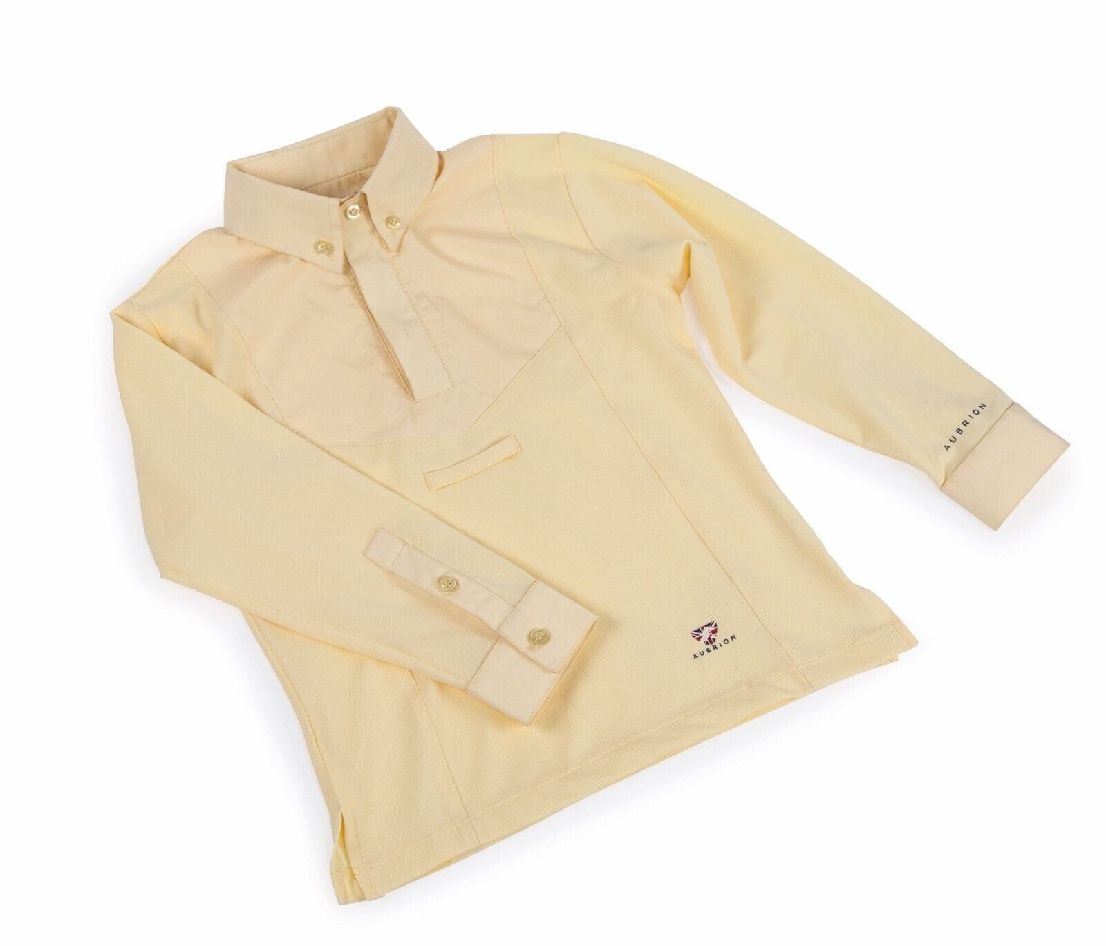 Picture of Shires Aubrion Childs Long Sleeved Tie Shirt | Childs Age 3-14yrs, White/Yellow
