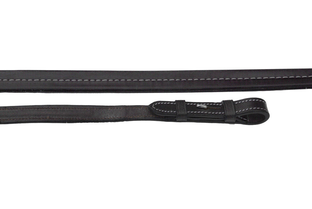 Picture of Rhinegold Elegance Leather Smooth Finish Rubber Reins | Black or Havana | 54"