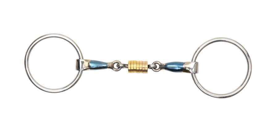 Picture of Shires Loose Ring Snaffle Bit With Roller Link | Blue Sweet Iron | 3 Sizes