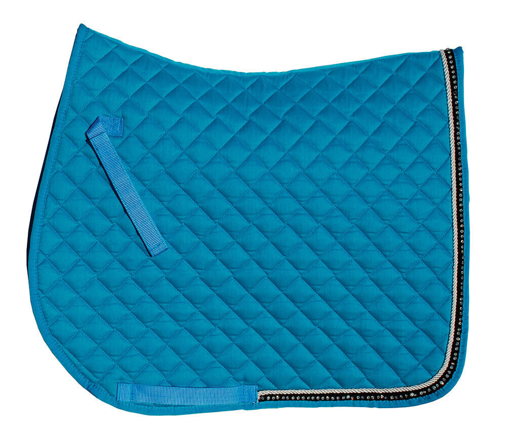 Picture of Rhinegold Elite Diamante Trimmed Saddlecloth | Pony,Cob,Full,| 9 Colours