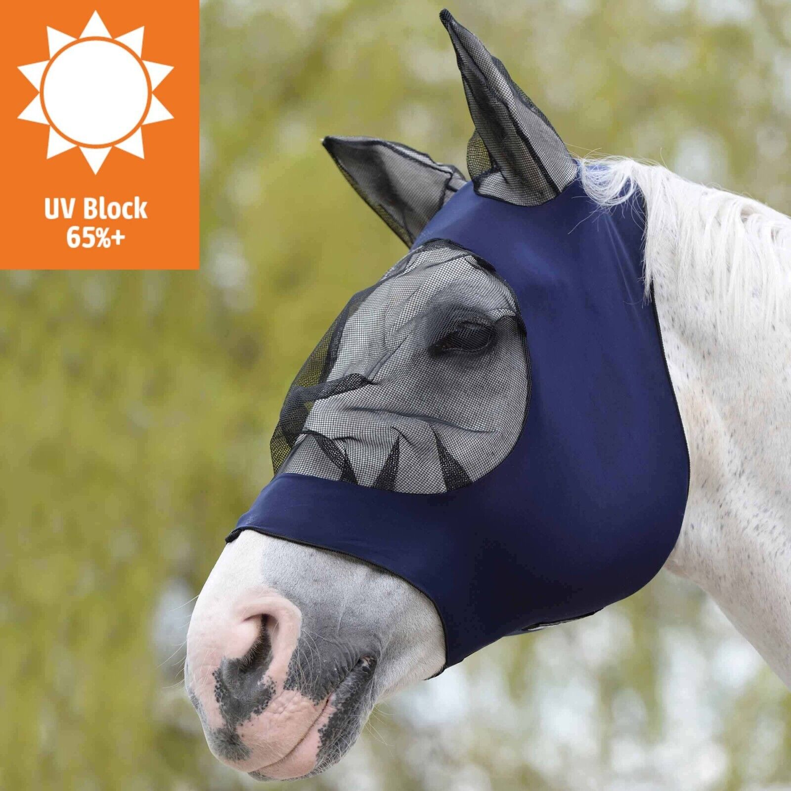 Picture of WeatherBeeta Stretch Eye Saver Fly Mask, with Ears, UV, 5 Colours