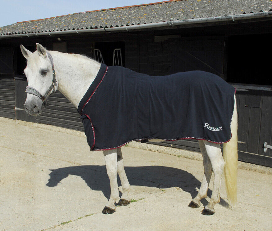 Picture of Rhinegold Comfey Collar Fleece/Travel Horse/Pony Rug | Navy | 4'6"-7'3"