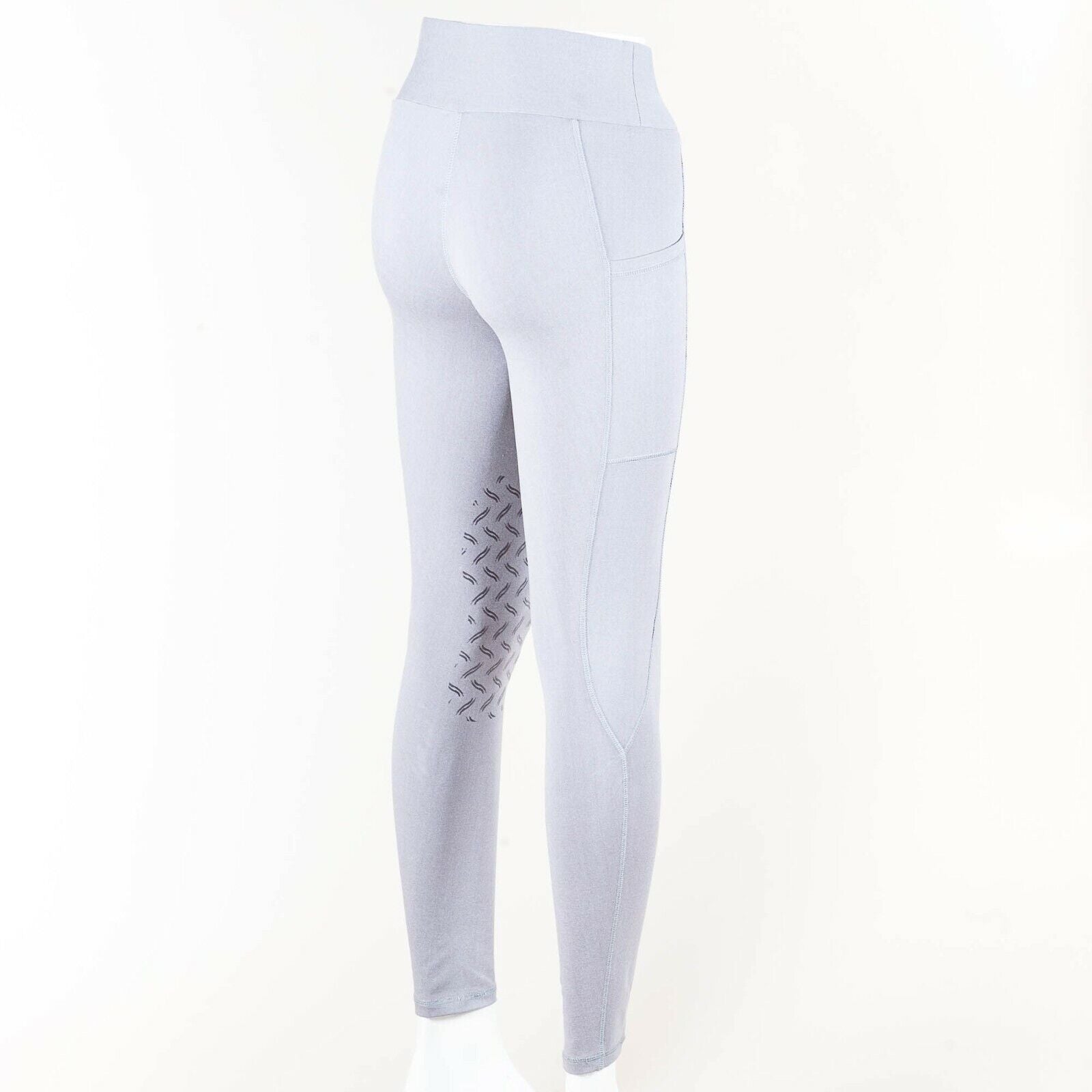 Picture of Gallop High-Waist Pocket Denim Look Silicone Knee Tights Jodhpurs - Grey or Navy