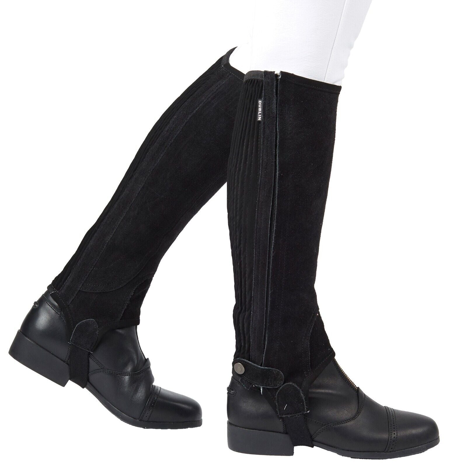 Picture of Dublin Suede Half Chaps II, Black or Brown, Adult & Child Sizes,
