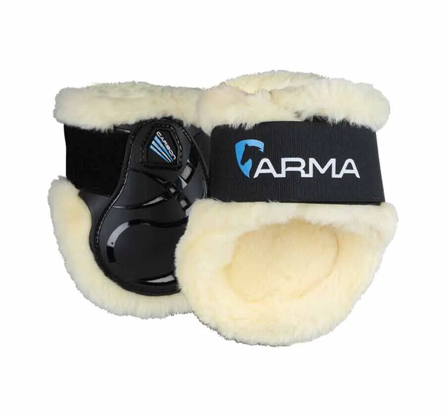 Picture of Shires ARMA Carbon SupaFleece Fetlock Boots | Black / Brown | Cob / Full