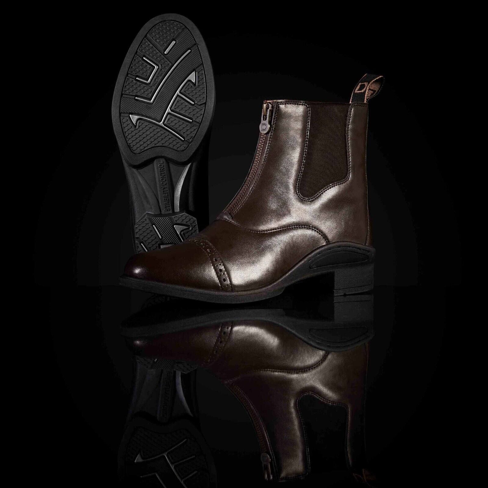 Picture of Dublin Altitude Zip Paddock Jodhpur Boots, Black, Brown, UK Size 3 - 9