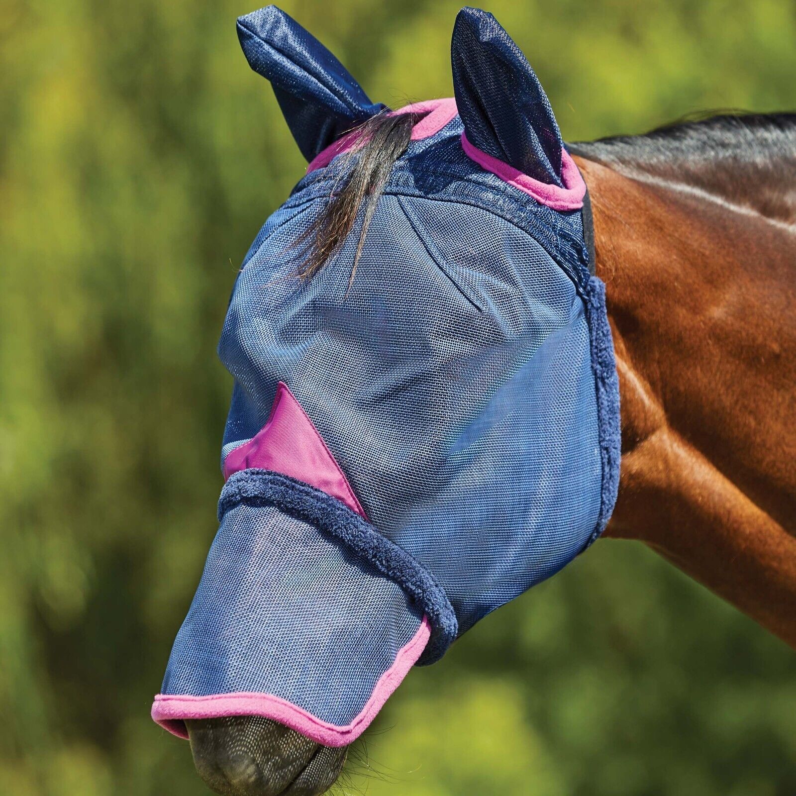 Picture of WeatherBeeta ComFiTec Deluxe Durable Mesh Fly Mask with Ears & Nose, UV Protect