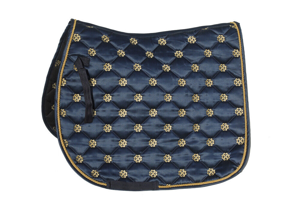 Picture of Rhinegold Lucky Clover Satin Saddlecloth | Saddlepad | 5 Colours | Pony Cob Full