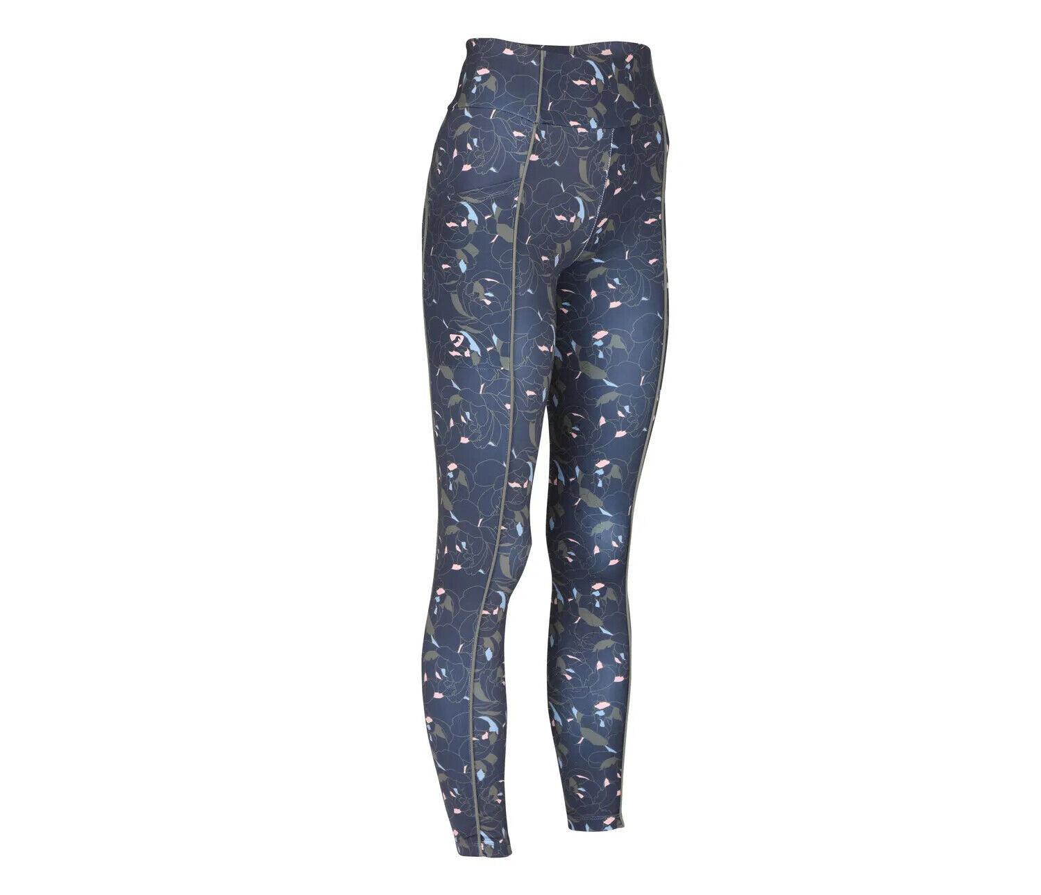 Picture of Shires Aubrion Ladies Sculpt Linear Riding Tights | Peony Print, Navy | XXS-XXXL