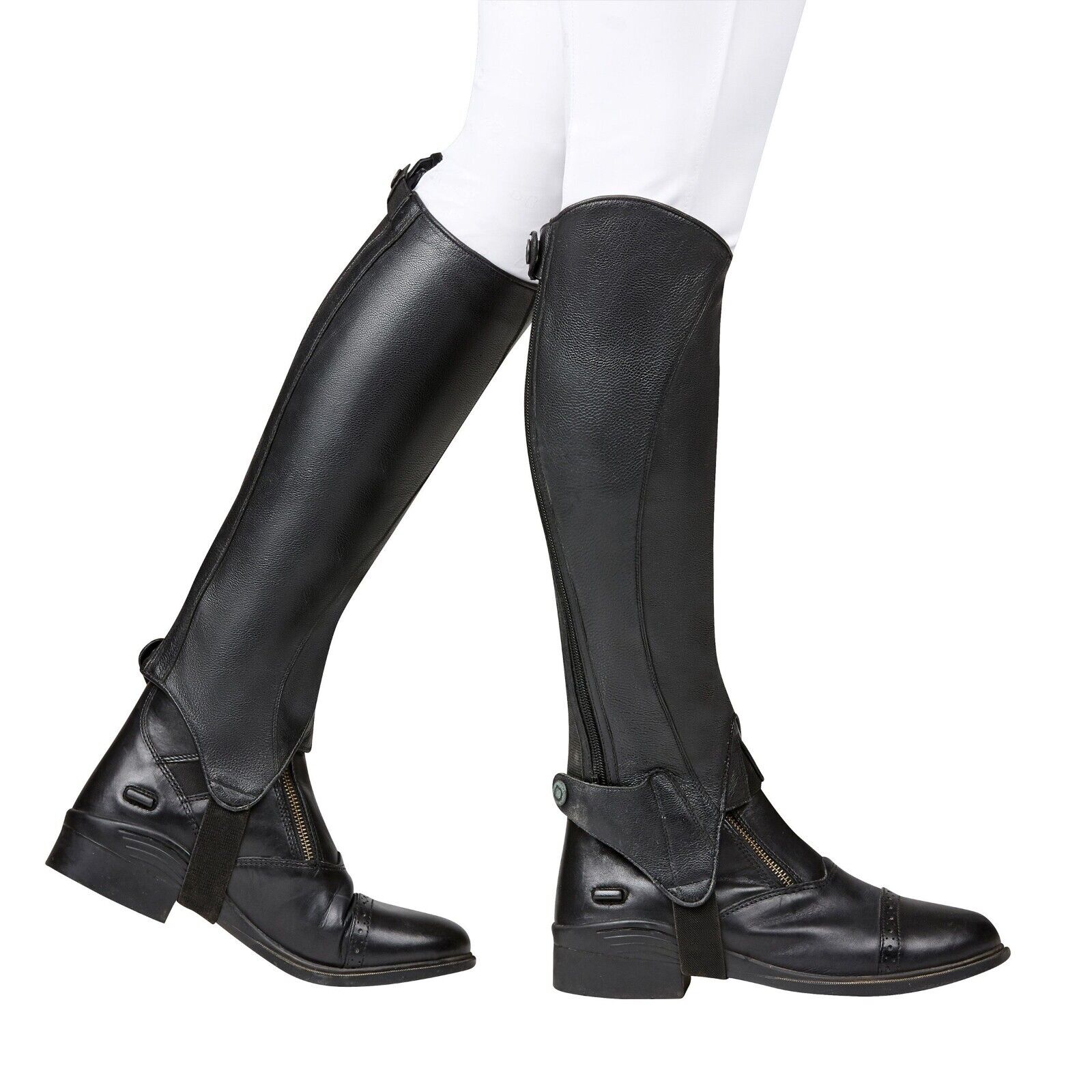 Picture of Dublin Opulent Adults Leather Half Chaps, Black, 5 Sizes,