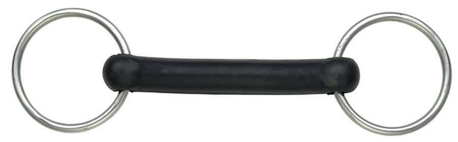 Picture of Shires Flexible Rubber Mouth Snaffle Bit, | Stainless Steel Rings | 4 Sizes