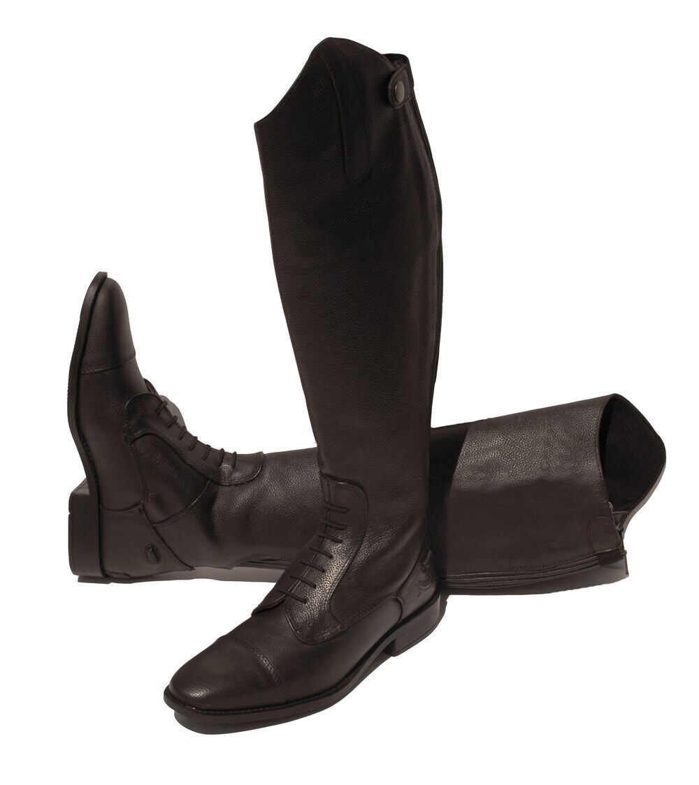 Picture of Rhinegold Adult Brown Luxus Long Leather Horse Riding Boots  | 5 Calf Widths