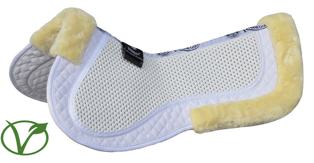 Picture of Rhinegold Horse Pony Shock Absorbing Non-slip Half Pad Fur | Black, White