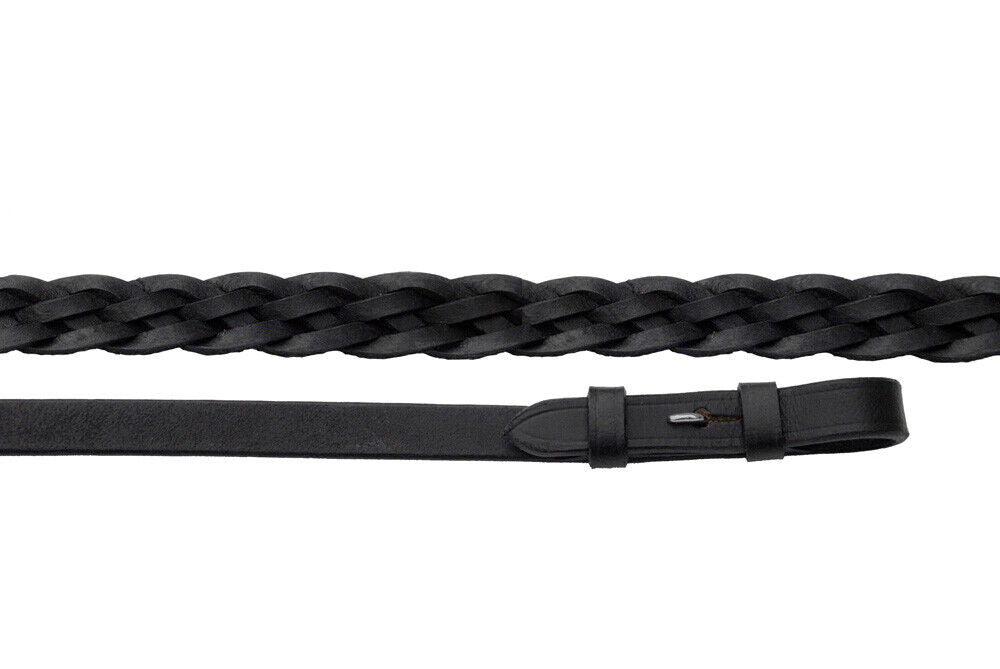 Picture of Windsor Leather Horse Riding Plaited Reins | Black or Havana | 54" x 5/8"